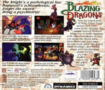 Blazing Dragons (US) box cover back